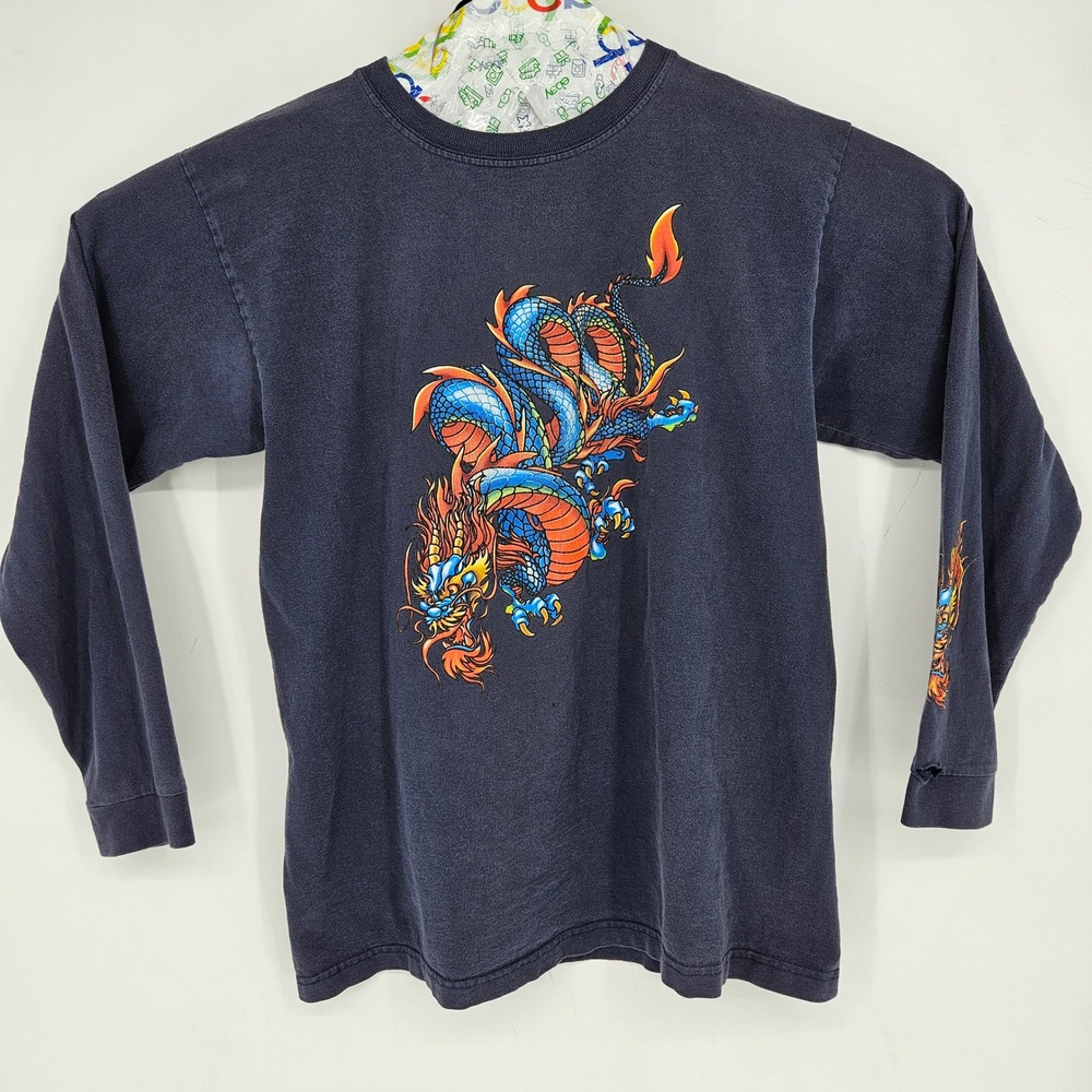 Vintage Jnco Jeans Shirt Mens Large 90s Dragon Graphic‎ Long Sleeve USA